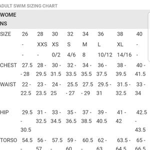 Tyr Swim Size Chart